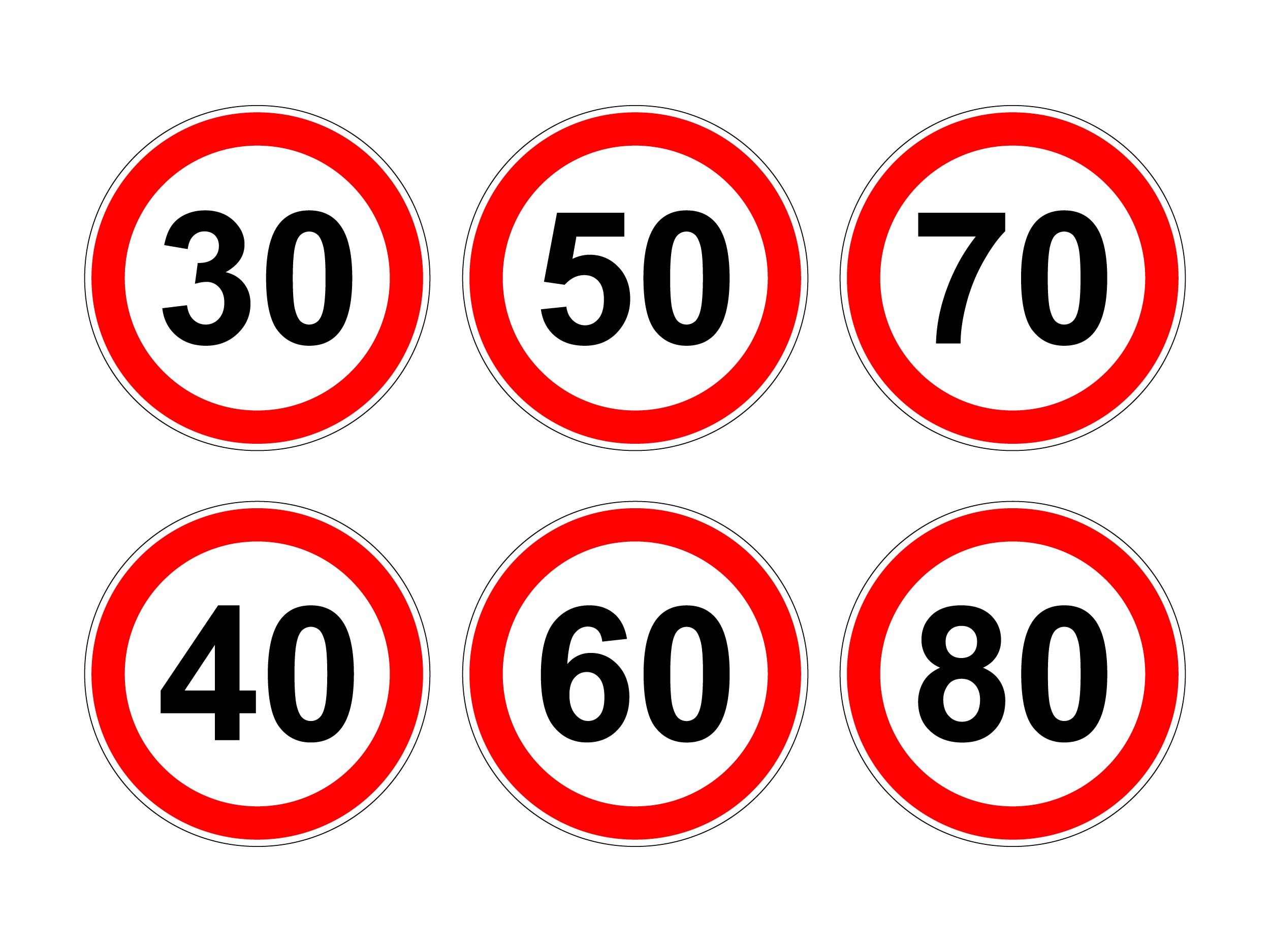 Speed Limit Signs Set